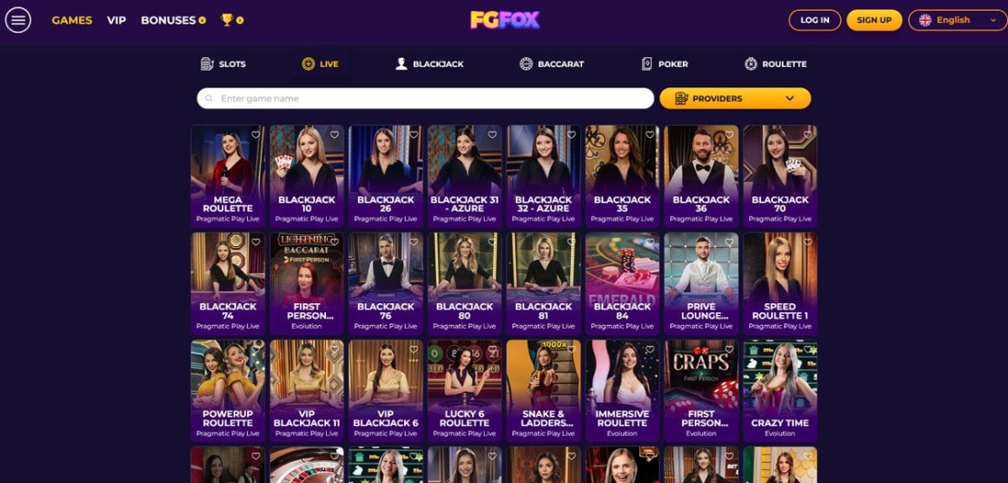 Live casino van FgFox