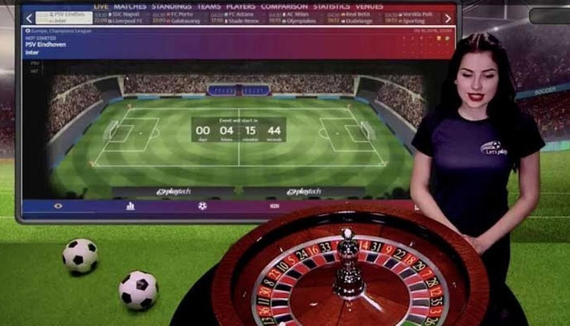 Speelveld van het spel football roulette