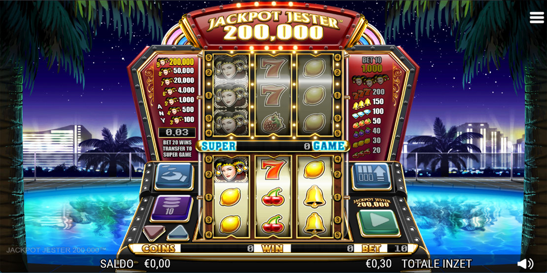 Speelveld van Jackpot Jester 200.000