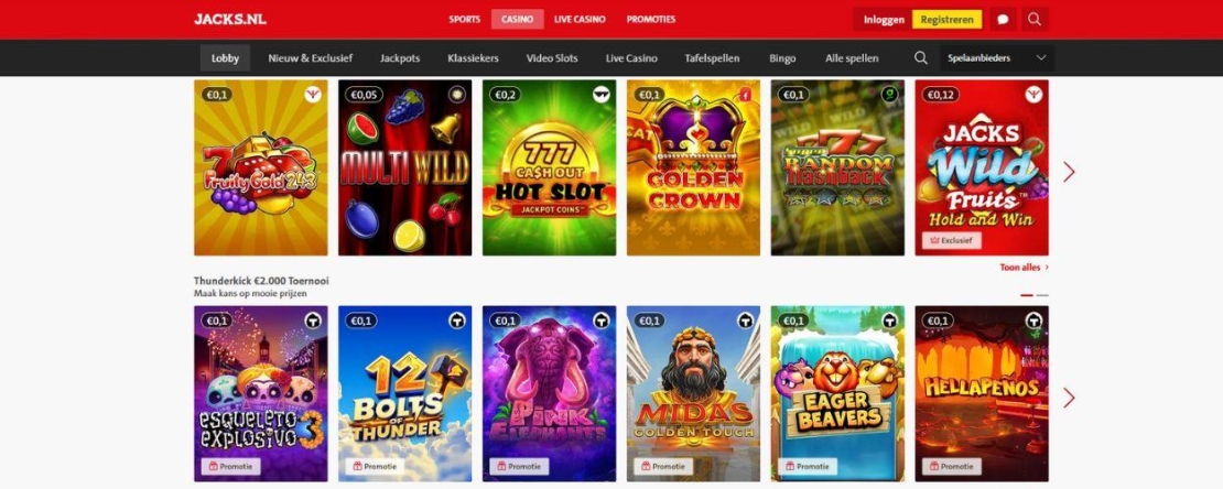 Jacks Casino spelaanbod online casino