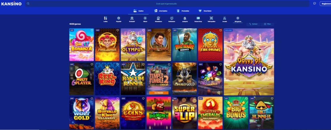 Kansino casino spelaanbod