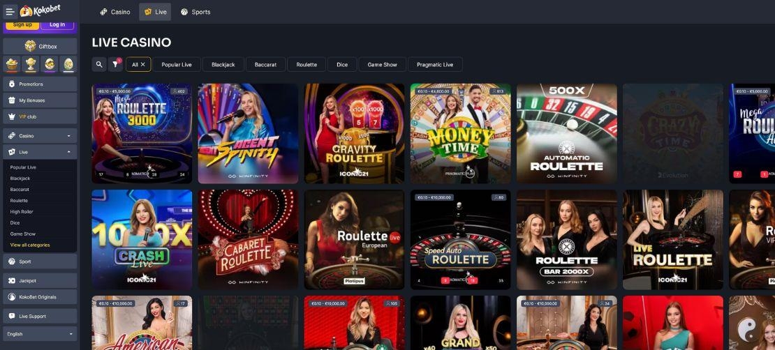 Kokobet online casino live casino aanbod