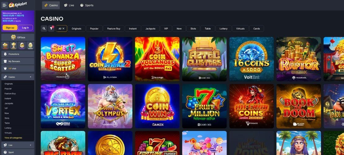 Kokobet spelaanbod online casino