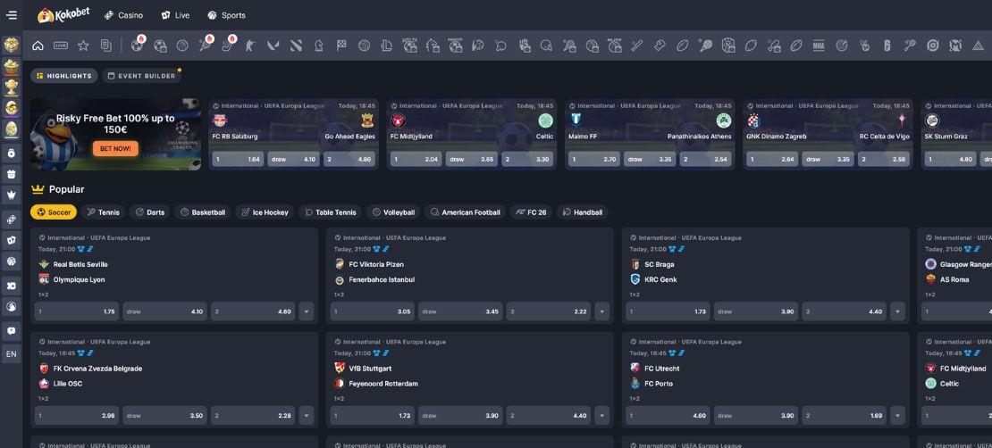 Kokobet sportsbook bij online casino