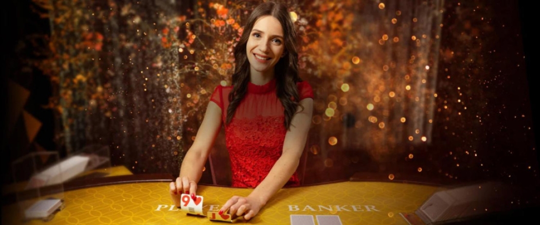 Live Baccarat dealer in het live casino