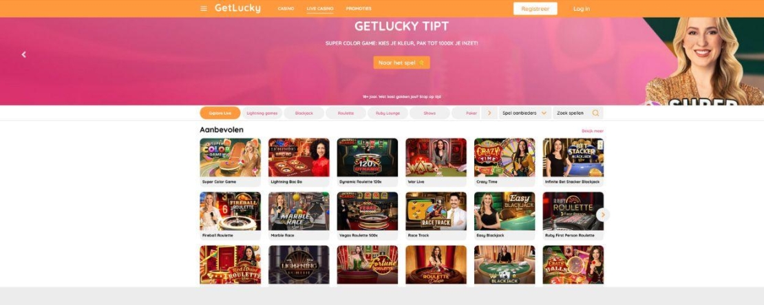 Live Casino bij GetLucky