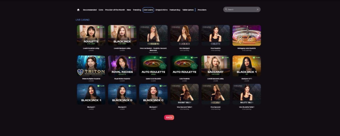 Live Casino bij Trivelabet