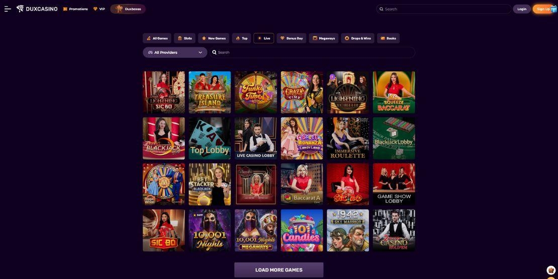 Live Casino van Dux Casino