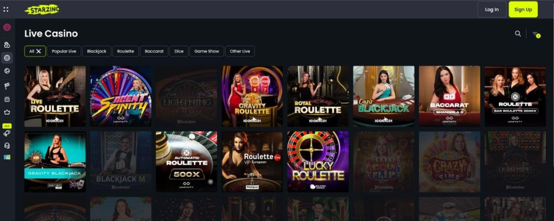 Live Casino van Starzino