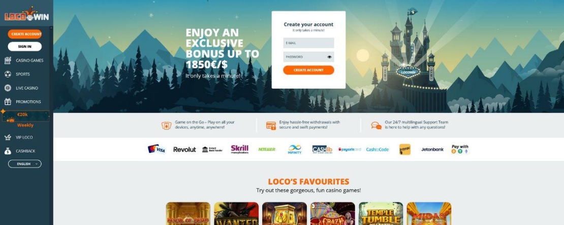 Locowin homepage online casino