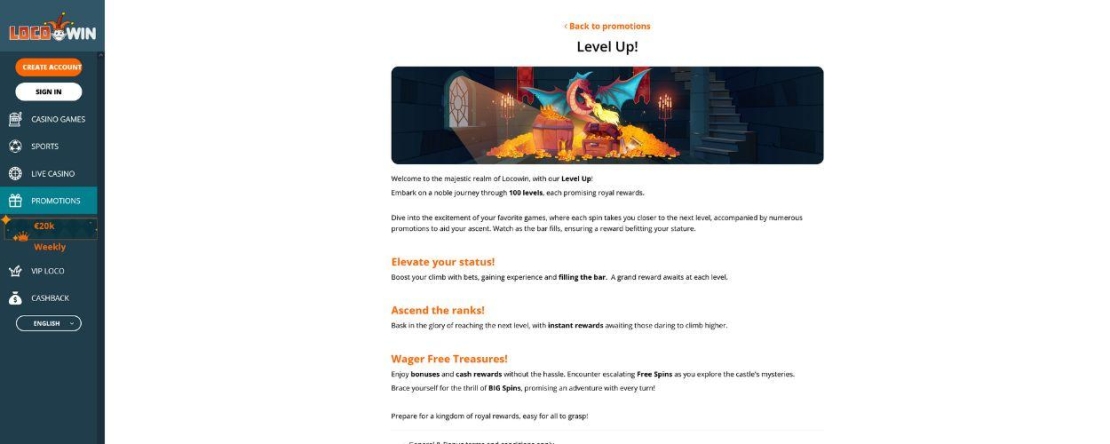 Locowin level up bonus