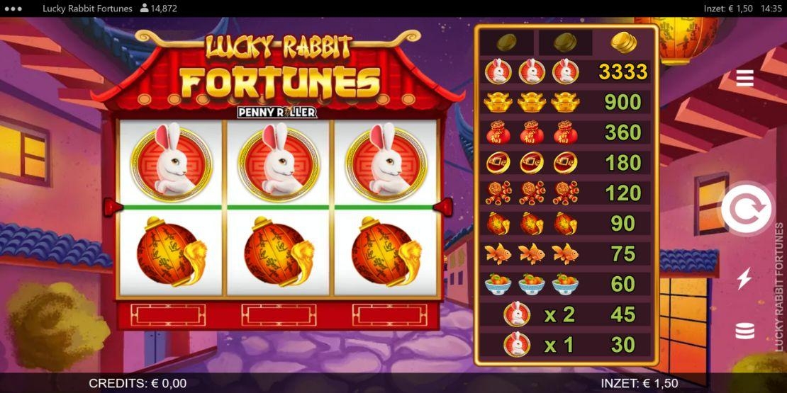 Lucky Rabbit Fortunes speelveld