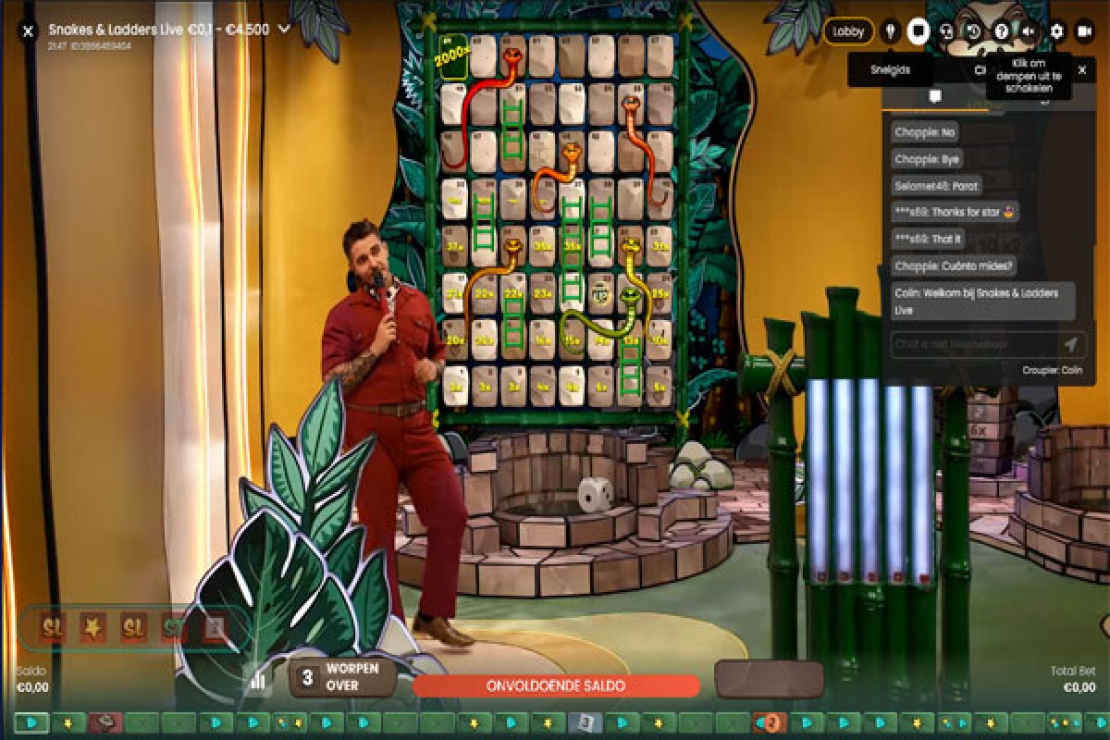Snakes & Ladders Live Klim omhoog voor zeer hoge multipliers