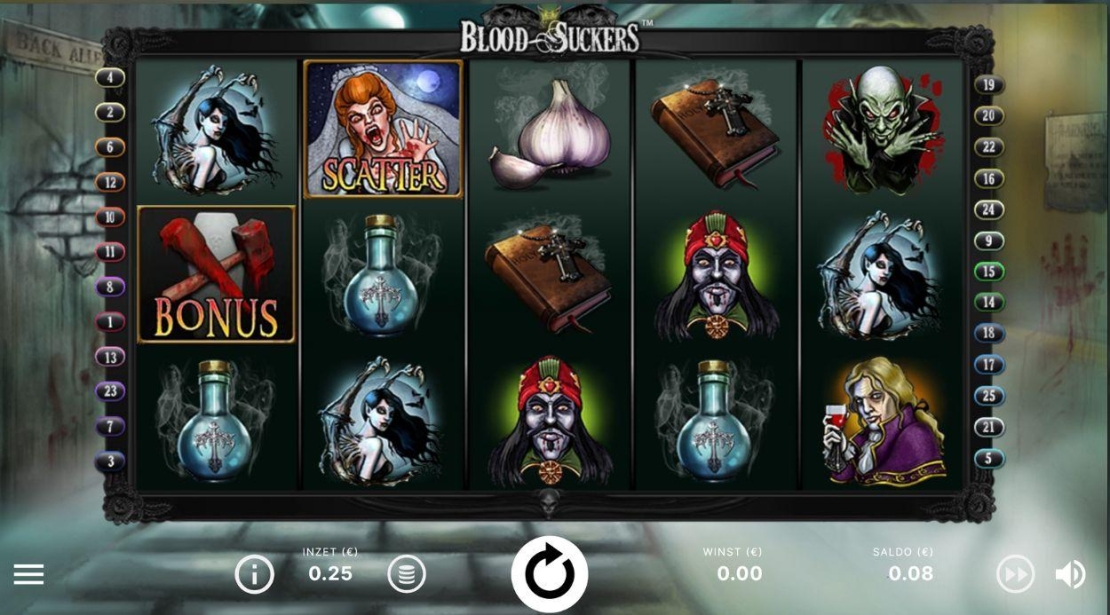Speelscherm van de slot Blood Suckers