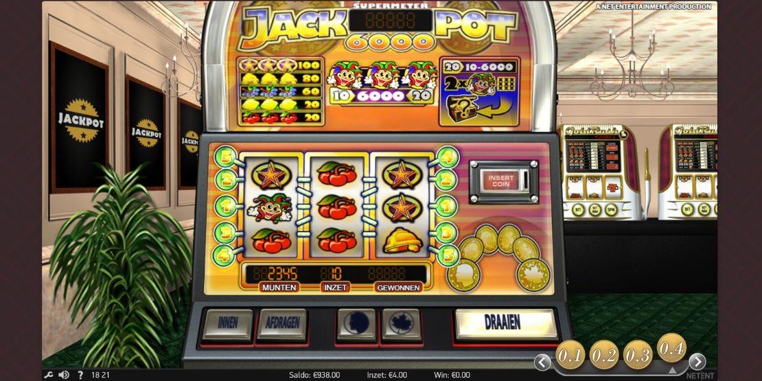 Speelveld Jackpot 6000 NetEnt