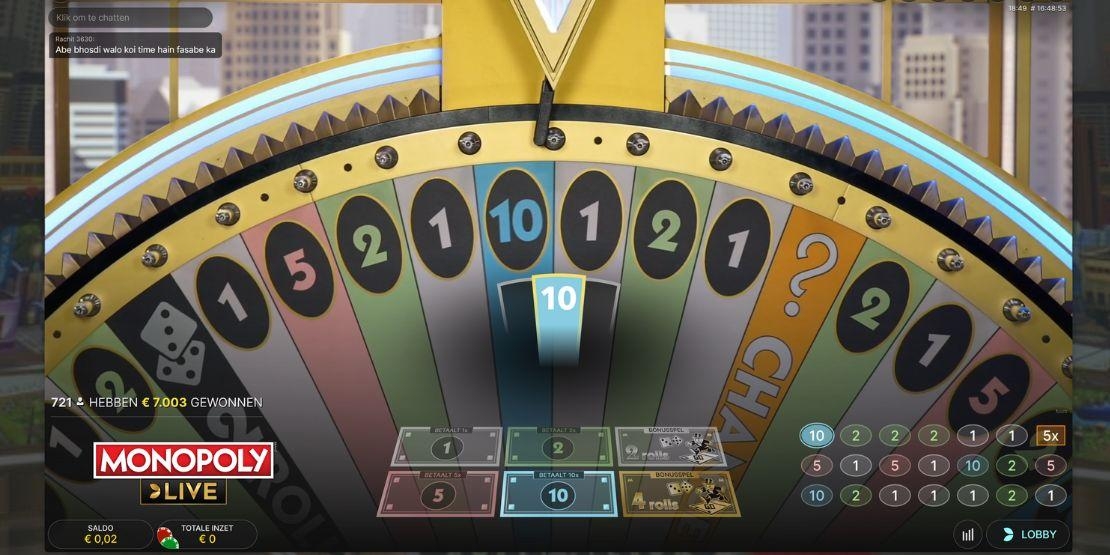 Speelveld Monopoly Live 