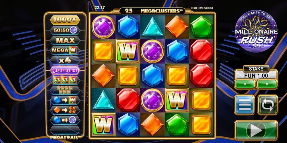 Speelveld slotgame Millionaire Rush