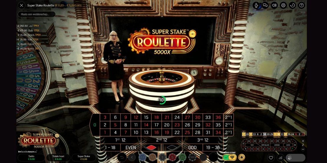 Speelveld Super Stake Roulette