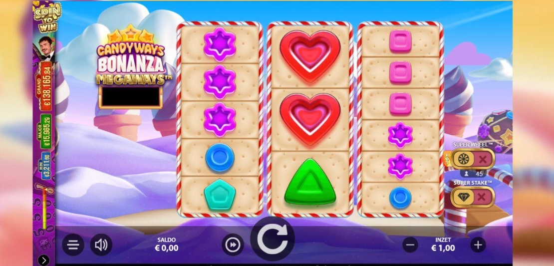 Speelveld van Candyways Bonanza Megaways