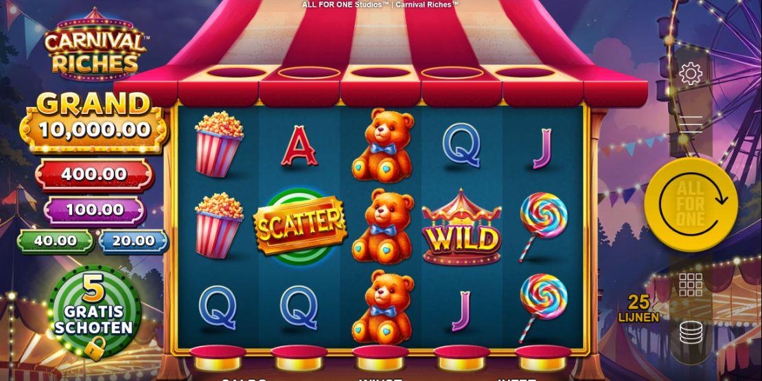 Speelveld van de slot Carnival Riches
