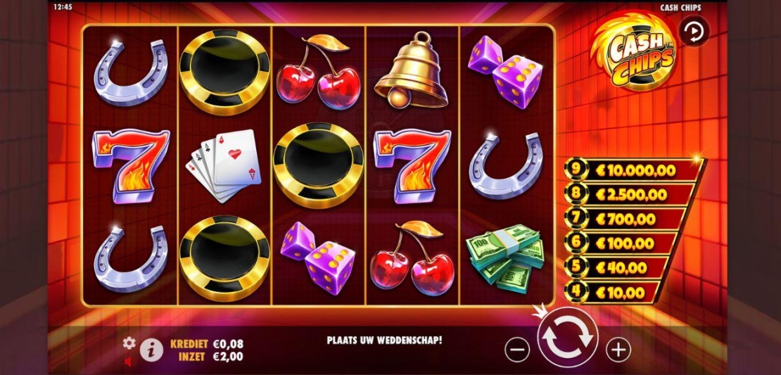 Speelveld van de slot Cash Chips