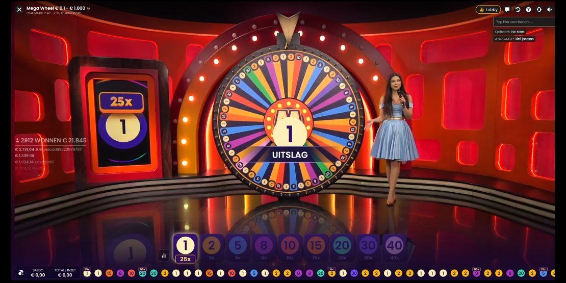 Speelveld van het spel Mega Wheel