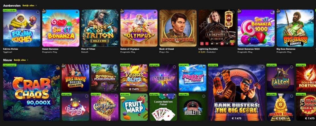 Spelaanbod bij casino 888