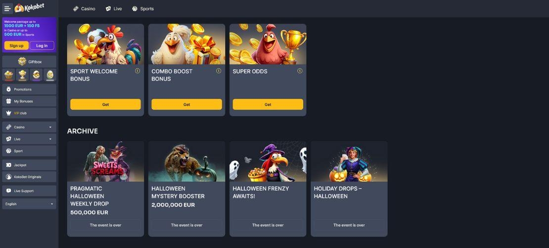 Sport welkomstbonus bij Kokobet