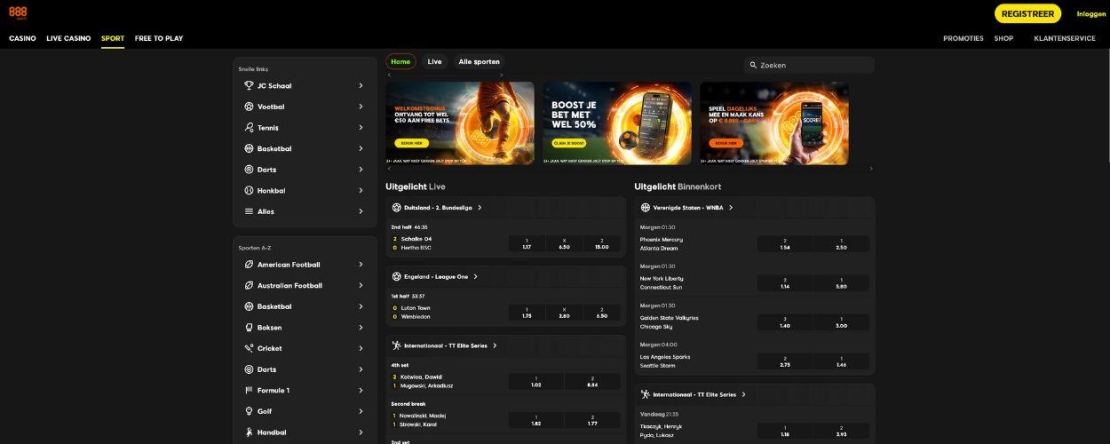 Sportweddenschappen bij casino 888