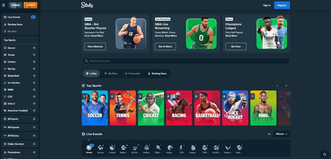Stake Casino sportsbook