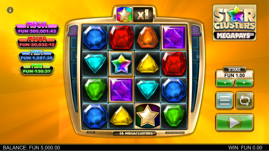 Star Clusters Megapays speelveld