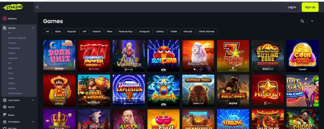 Starzino spelaanbod online casino