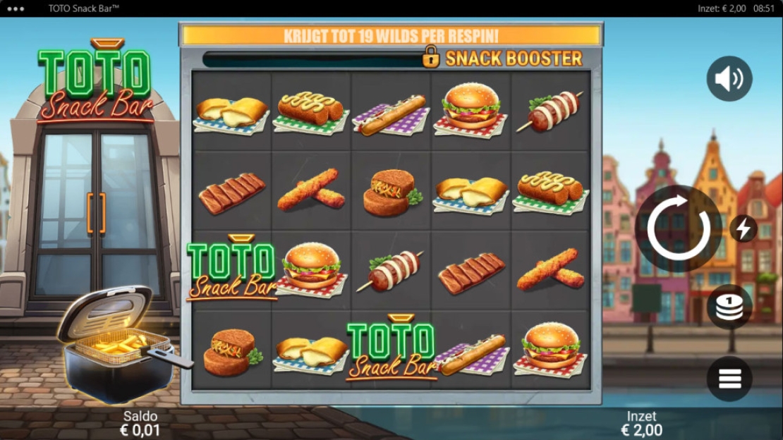 Screenshot van de TOTO Snack Bar slot