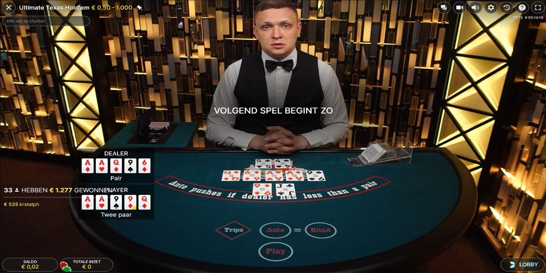 Speeltafel van Ultimate Texas Hold'em