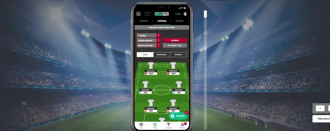 Voetbal weddenschap bij Scori PRO