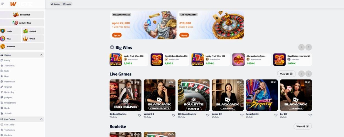 Wbetz live casino