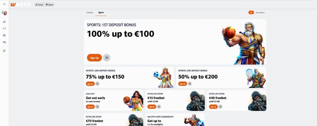 Wbetz sportweddenschappen bonus