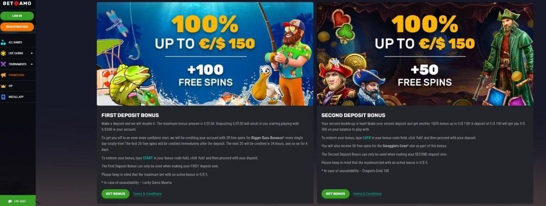 Welkomstbonus Betamo online casino