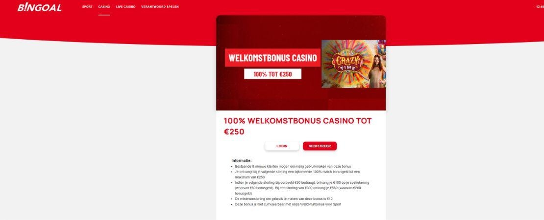 Welkomstbonus van Bingoal Casino