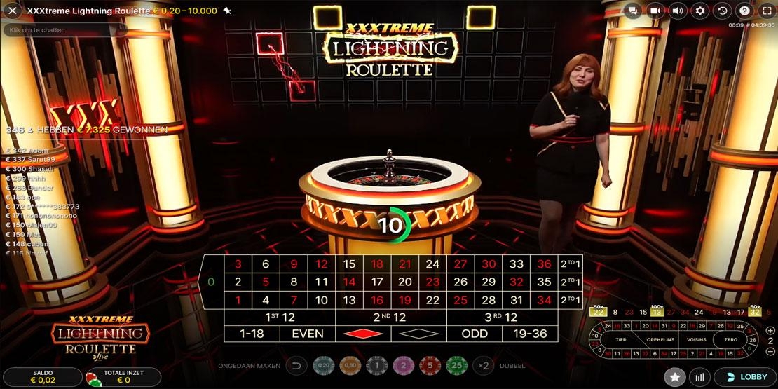 Studio van XXXtreme Lightning Roulette
